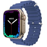 Ceas smartwatch S8 Ultra Max, 49mm Touchscreen, Senzori Monitorizare, Functie Telefon, Blue, HRYFINE