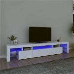 Comoda TV cu lumini LED vidaXL, gri beton, 215x36,5x40cm, 43.3 kg