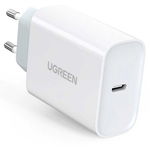 Incarcator telefon, Ugreen, USB tip C sursa de alimentare 30 W, incarcator rapid 4.0, Alb