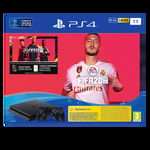 Consola Sony PS4 Slim (PlayStation 4), 1TB, Negru + FIFA 20 + Voucher FUT20 + Voucher PS+ 14 zile