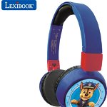 Căști Lexibook 2-în-1 Bluetooth® și căști cu fir pliabile cu volum sigur pentru copii Paw Patrol, Lexibook