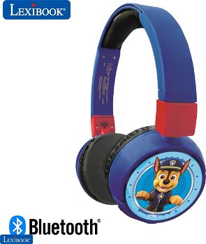 Căști Lexibook 2-în-1 Bluetooth® și căști cu fir pliabile cu volum sigur pentru copii Paw Patrol, Lexibook