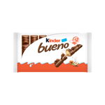 Pachet batoane de ciocolata Kinder Bueno, 12 bucati, 24 batoane, 516g