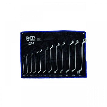 Set chei inelare cu cot,12 buc, BGS Germany, 6x7 - 27x32 mm, cromate, in husa