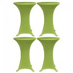Husă elastică pentru masă, 4 buc., verde, 70 cm