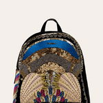 Rucsac dama din material textil, motive cu paiete colorate, Desigual, Multicolor