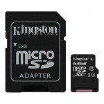 Card MicroSD 64GB, CANVAS Select Plus 10 A1 cu Adaptor - Kingston, Kingston