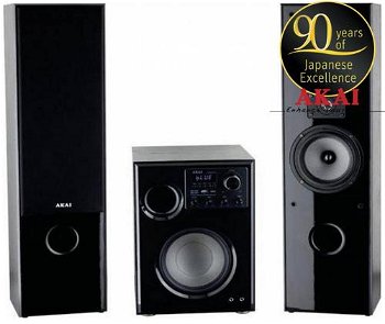 Sistem audio 2.1 Akai SS034A-66TT, 2 boxe + subwoofer, 100 W, Bluetooth, USB, SD card slot, intrare microfon, functie karaoke, negru