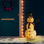 Figurină decorativă Crăciun om zăpadă LED 120 cm țesătură lux, Casa Practica