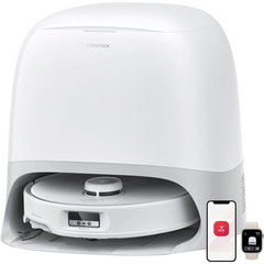 Aspirator robot Roborock Qrevo Curv RSD0712CE, 6400 mAh, 18500Pa, 0.33L, Alb