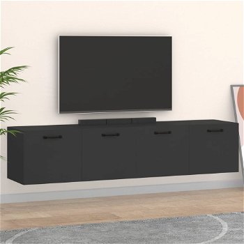 vidaXL Dulapuri TV de perete, 2 buc. negru 60x36,5x35 cm lemn compozit, vidaXL