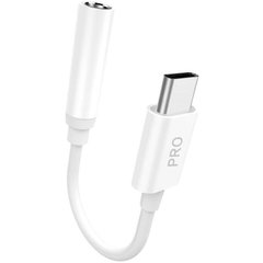 Cablu de date L16C Pro, USB-C tata la Jack 3.5 mama, Alb, Dudao