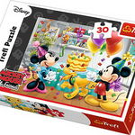 Puzzle Mickey Mouse si prietenii - Tortul aniversar, 30 piese