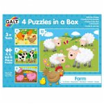 Set 4 puzzle-uri Animale de la ferma (4, 6, 8, 12 piese) Galt, Galt