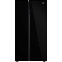 Frigider Side by side Beko GN163140ZGBN, 580 l, NeoFrost Dual Cooling, Compresor Inverter, Harvestfresh , Everfresh+, Clasa E, H 179 cm, Sticla neagra