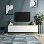 Comoda TV Neon, 160x32x35 cm - Stejar/Alb, ASIR