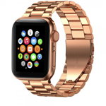 Curea Ceas Upzz Tech Stainless Compatibila Cu Apple Watch 1/2/3/4/5/6 (38/40mm) Rose Gold, Upzz