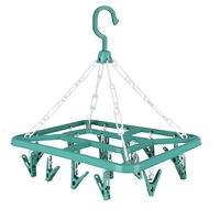 Uscator de rufe cu 18 carlige, dreptunghiular, 31x33 cm, maro, 