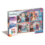 Puzzle pentru copii, Clementoni, Model Frozen, 4 in 1, Multicolor
