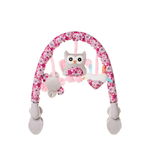 Arc cu jucarii pentru patut si carucior 4Baby Plush Arch Bufnite Roz - 