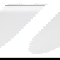 Capac de toaleta cu sistem automat de coborare, Wenko, Habos, 36 x 46 cm, termoplastic/inox, alb, Wenko