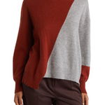 Imbracaminte Femei 360 Cashmere Ana Colorblock Cashmere Sweater Harissa Heather Grey