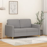 Canapea cu 2 locuri vidaXL, gri deschis, 120 cm, material textil, 138 x 77 x 80 cm