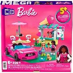 Set de constructie Mega Bloks - Barbie, Masina decapotabila si stand de inghetata, 226 piese