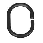 Inele perdea dus, din plastic, Hook Oval Negru, 3 x 4,5 cm, 12 bucati