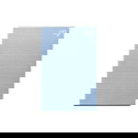 HDD extern Seagate, 4TB, Backup Plus Portable, 2.5", USB 3.0, Textura metalica, Albastru deschis