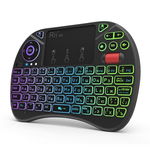 Tastatura Techstar® Rii X8, RGB, Wireless, Scroll, TouchPad, Controller, Iluminata RGB, Voce, Techstar