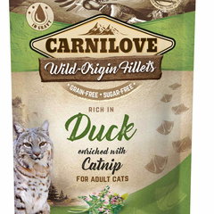 CARNILOVE Plic pentru pisici, cu Raţă şi iarba pisicii 85g, Carnilove