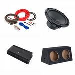 Pachet 2 x Subwoofer auto Hertz Cento CS 350W + Amplificator Deaf Bonce Machete MFA 1.1000 + Kit de cabluri complet