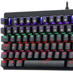 Tastatura mecanica gaming T-Dagger Corvette neagra iluminare rainbow