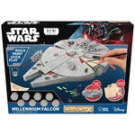 Macheta de Asamblat Wood WorX - Star Wars - Millennium Falcon cu 80+ piese din lemn + vopsea, pensula si adeziv inclus