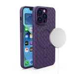 Carcasa Woven MagSafe compatibila cu iPhone 15 Purple, OEM