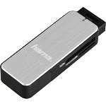 Cititor de carduri Hama USB 3.0 SD microSD Silver 4047443200068