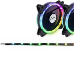 Ventilator Inter-Tech Argus RS-04 RGB, 120mm, Kit Fans + RGB LED Strip, Inter-Tech