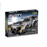 Set de constructie, Masinuta tranformabila in Robot, Gray Racing Car, 203 piese