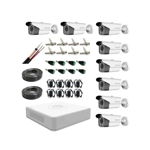 Kit supraveghere Hikvision cu 8 camere, 2 Megapixeli, Infrarosu 80m, Lentila 3.6mm, DVR cu 8 canale, Accesorii, Hikvision