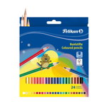Creioane Colorate Pelikan Lacuite, Set 24 Culori, Varf 30 mm, Pelikan