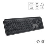 Tastatura Logitech MX Keys S, Iluminare, 2.4GHz&Bluetooth, USB-C, US INTL layout, graphite/negru, Logitech