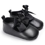 Pantofiori cu fundita (culoare: negru, marime: 0-6 luni), BabyJem