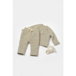 Set bluza dublata si pantaloni, Winter muselin, 100% bumbac - Verde, BabyCosy (Marime: 9-12 luni), BabyCosy