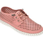 Pantofi PASS COLLECTION roz, 0590, din piele naturala