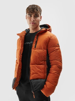 Geacă din puf cu umplutură sintetică pentru bărbați - portocalie, 4F Sportswear