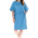 Lee Cooper, Rochie de denim cu snururi, Albastru deschis, S