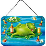 Caroline`s Treasures Carolines Comorile APH0093DS812 Frog potabilă bere de perete sau door agățat printuri Mltcl 8x12, 