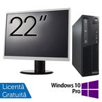 Pachet Calculator LENOVO Thinkcentre M91P SFF, Intel Core i5-2400 3.10GHz, 4GB DDR3, 250GB SATA, DVD-RW + Monitor 22 Inch + Windows 10 Pro