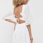 Notes du Nord rochie din bumbac Honey culoarea alb, mini, evazati, Notes du Nord